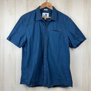 Americanino Mens Blue Short Sleeve Casual Shirt Size XL Slim Fit